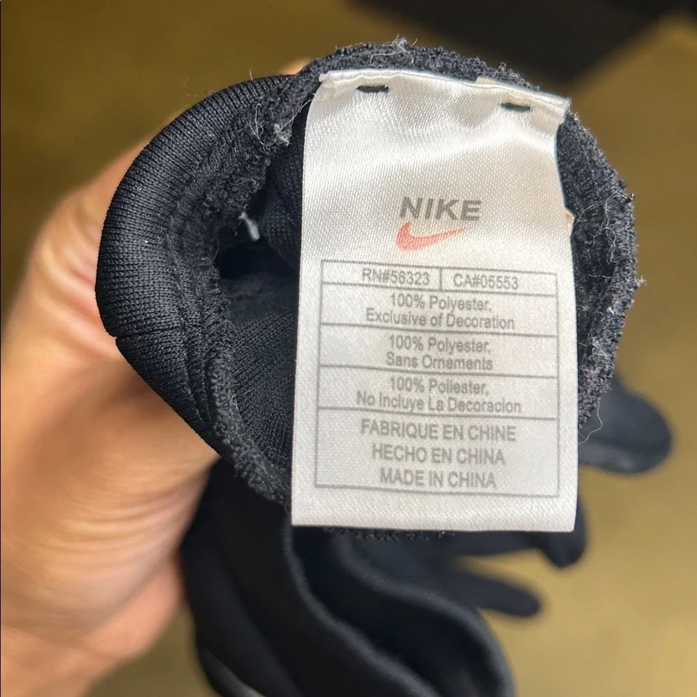 Nike Black Gloves with Silver Detailing